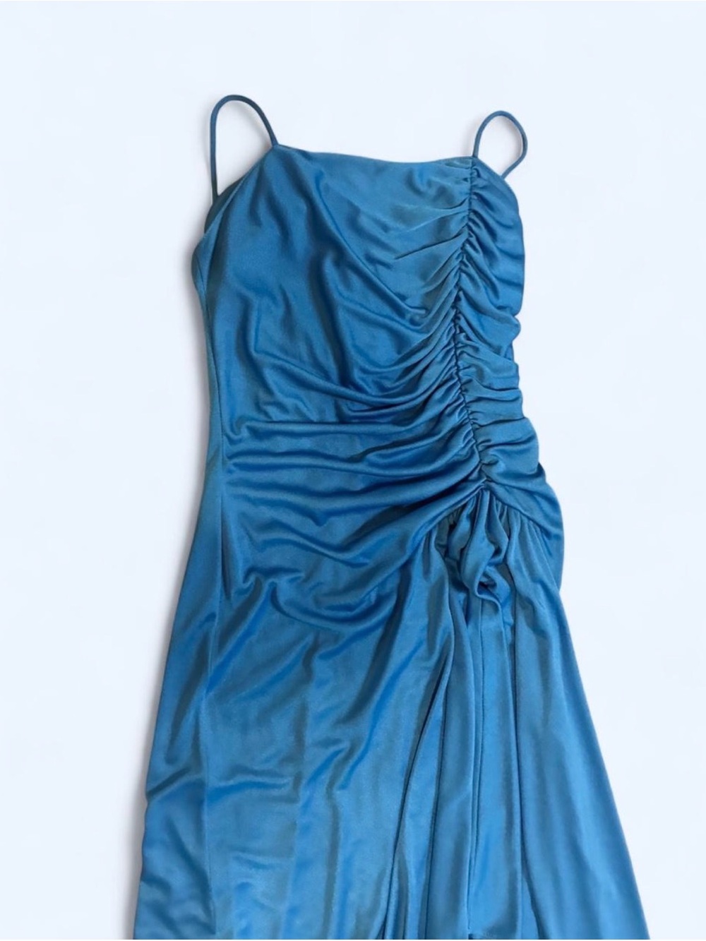 Vintage Blue Draped Gown